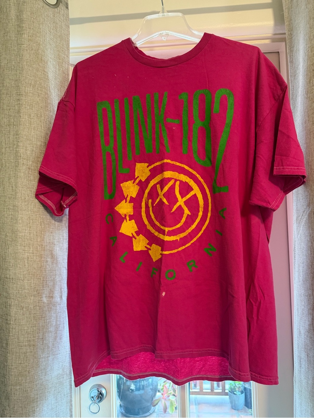 Blink-182 Graphic Short Sleeve Tee in pink